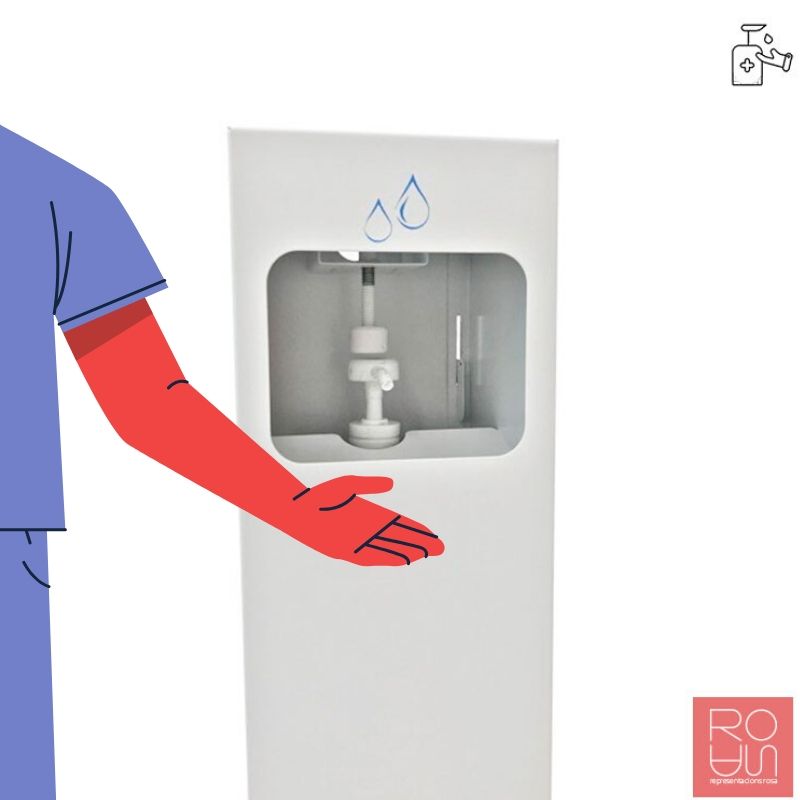 Pilona dispensador de gel i dosificador a pedal